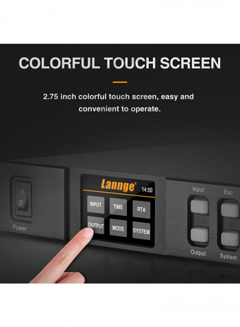 Lannge A-808 8 In And 8 Out Digital Audio Processor With LCD Touchscreen 32 Bit DSP And USB RS232 Computer Interface 1U Rack Mount