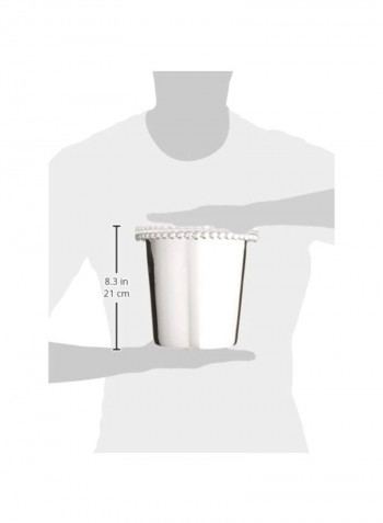 Pearled Ice Bucket Silver 8x9.5x10inch