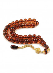 Amber Prayer Beads with Sterling Silver components