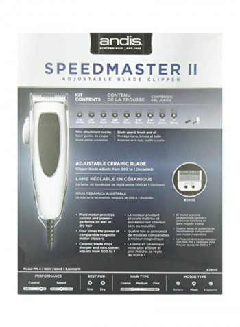 SpeedMaster II Adjustable Blade Clipper Silver/Black