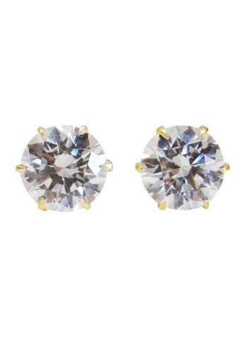22 Karat Gold Swarovski Stone Studded Earrings