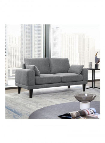 3-Piece Edison Double-Seater Sofa And Cushion Set Grey 150x88x86cm
