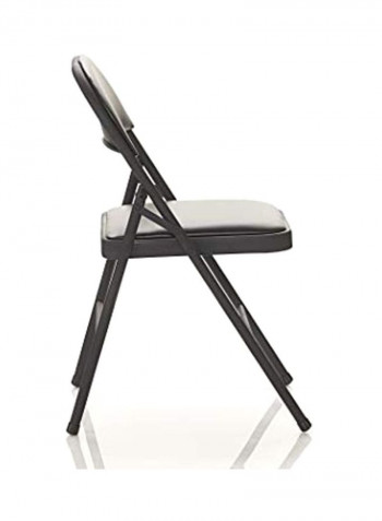 4-Piece Vinyl Folding Chair Set Black