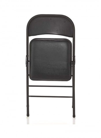 4-Piece Vinyl Folding Chair Set Black