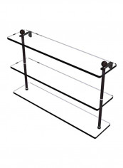 Triple Tiered Glass Shelf Brown/Clear 22inch