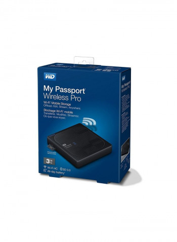 تطبيق جواز سفري (My Passport) اللاسلكي 3تيرابايت أسود