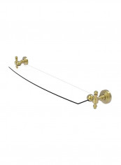 Retro Wave Glass Shelf Clear/Gold 24inch