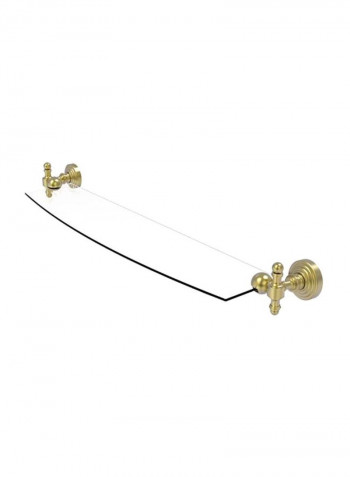 Retro Wave Glass Shelf Clear/Gold 24inch