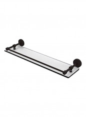 Tempered Gallery Rail Glass Shelf Clear/Black 22inch
