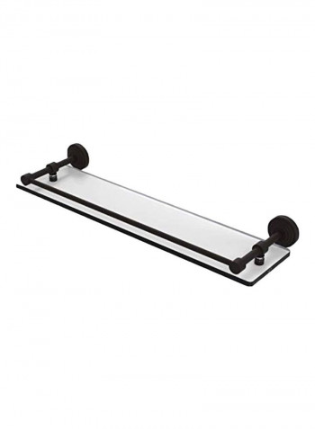 Tempered Gallery Rail Glass Shelf Clear/Black 22inch