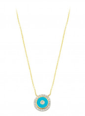 18 Karat Gold Sapphire Evil Eye Enamel Necklace reviews 18 Karat Gold Sapphire Evil Eye Enamel Necklace