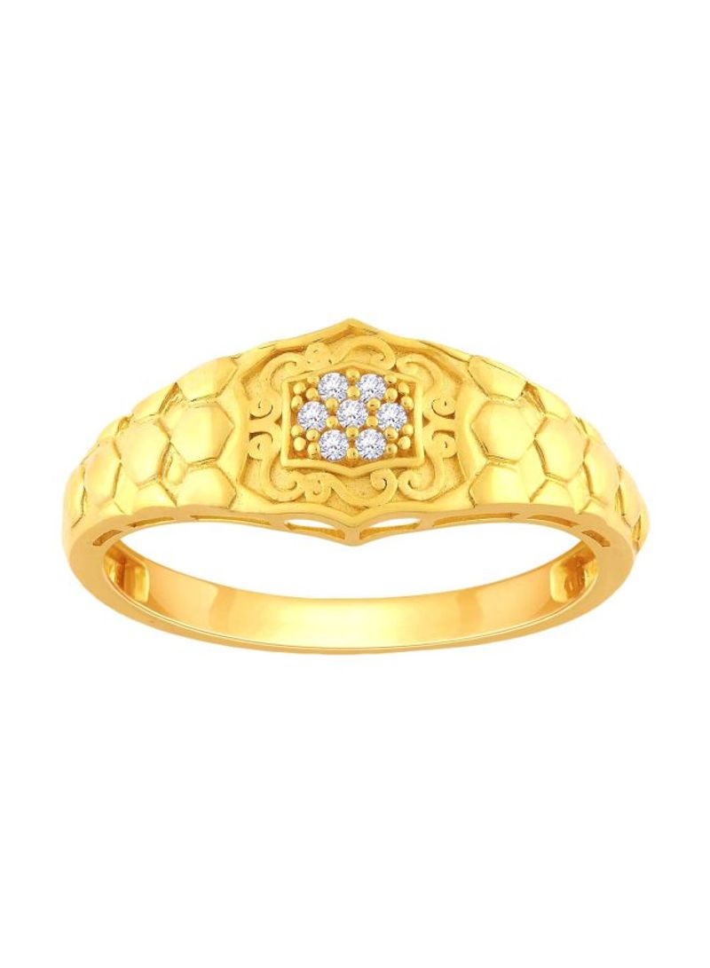 22 Karat Yellow Gold Zircon Studded Ring