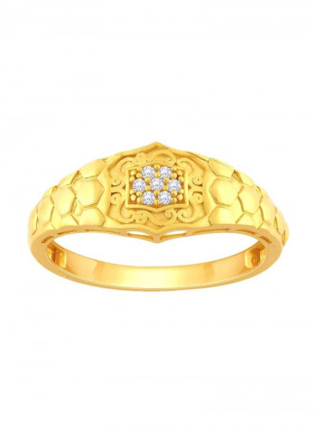 22 Karat Yellow Gold Zircon Studded Ring
