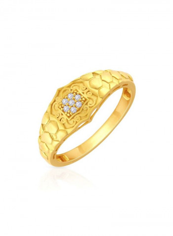 22 Karat Yellow Gold Zircon Studded Ring