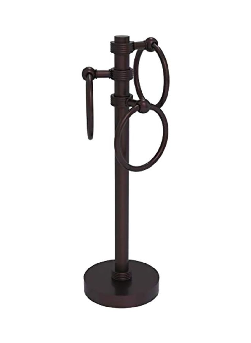 Vanity Top 3 Ring Groovy Accents Guest Towel Holder Black 5x15x8inch
