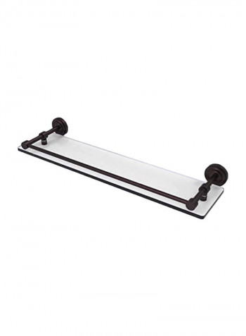 Dottingham Collection Gallery Rail Glass Shelf Antique Bronze 5x22x0.375inch