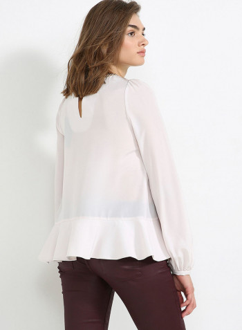 Blouse With Chain Ice Grey