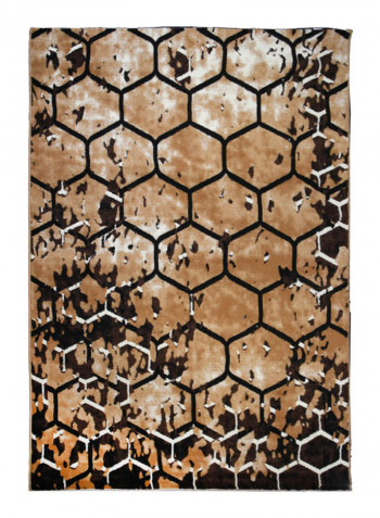 Hanan Collection Contemporary Printed Carpet Brown/White/Black