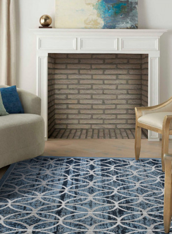 Hanan Collection Modern Contemporary Carpet Blue/White