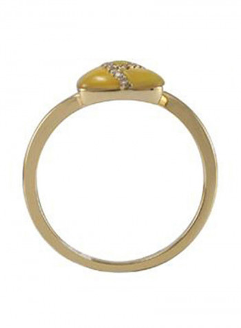 18 Karat Yellow Gold 0.05 Carat Diamond Ring