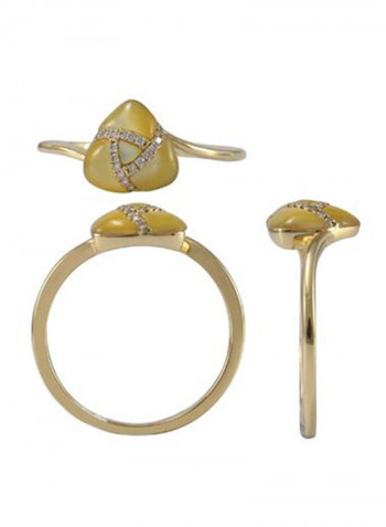 18 Karat Yellow Gold 0.05 Carat Diamond Ring