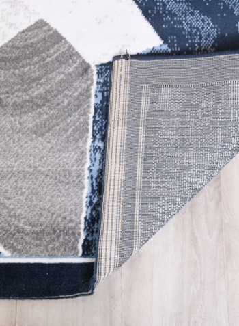 Hanan Collection Contemporary Printed Carpet Dark Blue/Grey/White