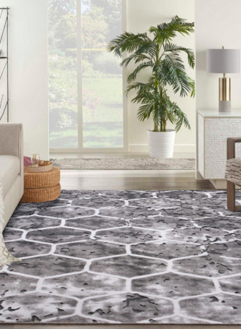 Hanan Collection Contemporary Printed Carpet Grey/White/Black