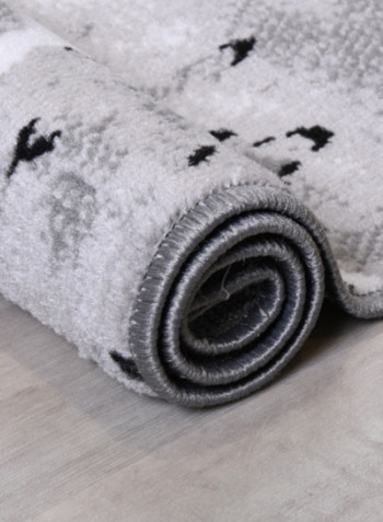 Hanan Collection Contemporary Printed Carpet Grey/White/Black