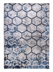 Hanan Collection Modern Contemporary Carpet Blue/Grey/White