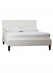 Modern Platform Bed With Mattress White 160 x 200centimeter
