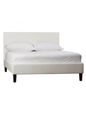 Modern Platform Bed With Mattress White 160 x 200centimeter