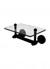 Waverly Place Collection Two Post Tissue Glass Shelf Clear/Black