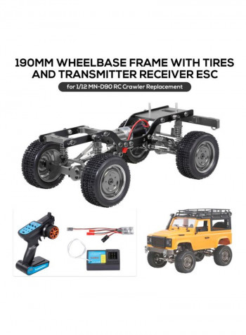 Replacement Metal Chassis Frame With Tires And Transmitter Receiver Servo ESC For 1/12 RC Crawler Car