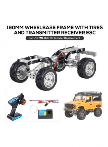 Replacement Metal Chassis Frame With Tires And Transmitter Receiver Servo ESC For 1/12 RC Crawler Car