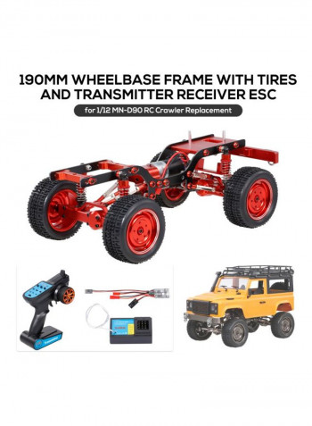 Replacement Metal Chassis Frame With Tires And Transmitter Receiver Servo ESC For 1/12 RC Crawler Car