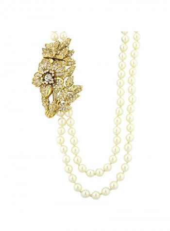 Swarovski And Simulated Pearl Studded Necklace