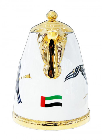 Falcon Horse Printed Thermo Carafe White/Blue/Gold 18cm