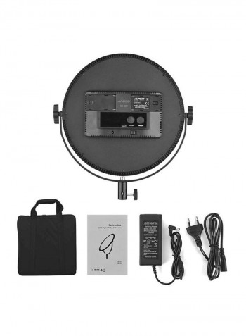 Ultra Thin Round LED Video Light SO-30T 30x12cm Black