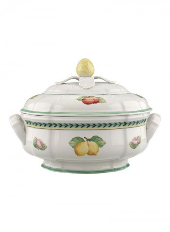French Garden Fleurence Soup Tureen White/Green/Yellow