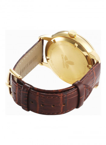 Men's Leather Analog Wrist Watch JS0191G