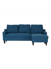 Sydney Textured Right Corner Sofa Bed Blue