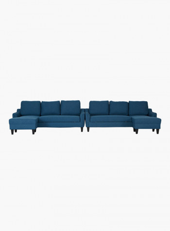 Sydney Textured Right Corner Sofa Bed Blue