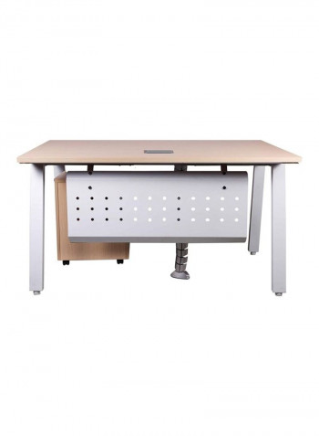 Bentuk Modern Workstation Beige/White 75x75x140cm