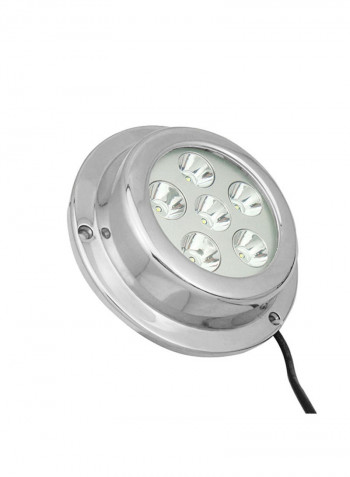 Underwater Boat Marine LED Light With Remote Silver/White 14x6x21centimeter