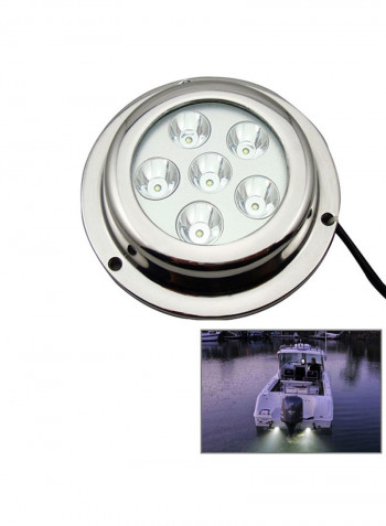 Underwater Boat Marine LED Light With Remote Silver/White 14x6x21centimeter