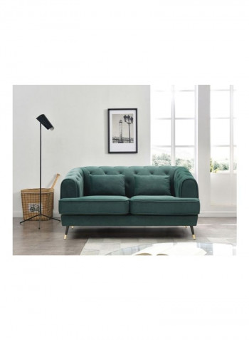 2-Seater Alison Sofa With 2-Cushions Green 86x71x146cm