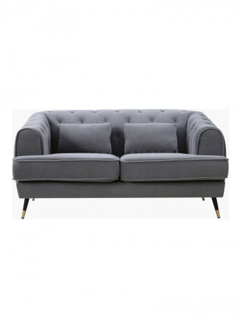 2-Seater Alison Sofa With 2-Cushions Grey 86x71x146cm