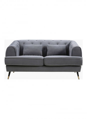 2-Seater Alison Sofa With 2-Cushions Grey 86x71x146cm