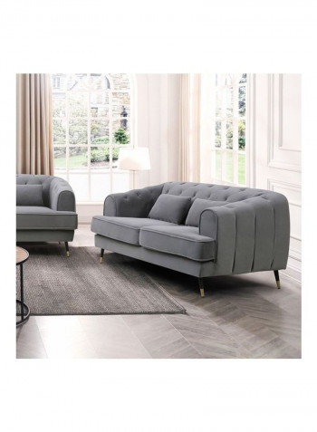 2-Seater Alison Sofa With 2-Cushions Grey 86x71x146cm