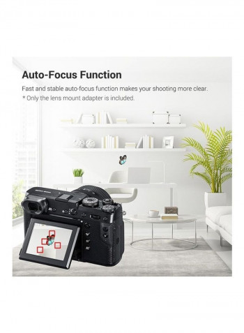 Electronic Auto Focus Lens Mount Adapter Black